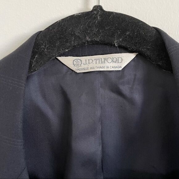 J.P. Tilford Samuelsohn Navy Striped Print Mens Blazer - Picture 5 of 12